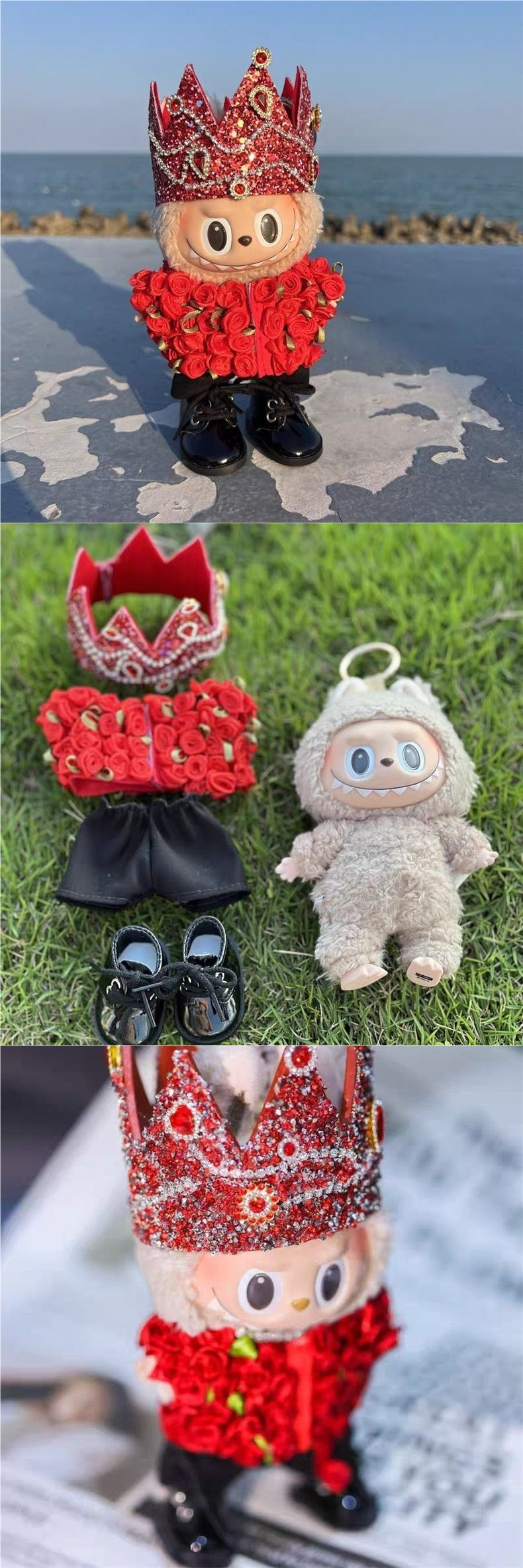 In Stock New GD Same Style Concert Rose Clothes Plush Toy Labubu G-Dragon Doll Clothes Outfit