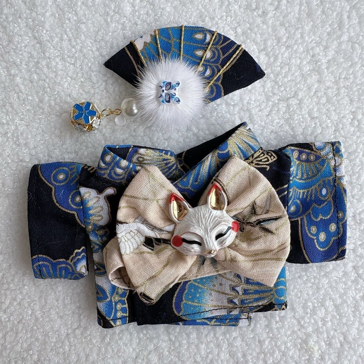 Men's Kimono 17CM Labubu Plush Doll Clothes First Generation Sitting Party Vinyl Set