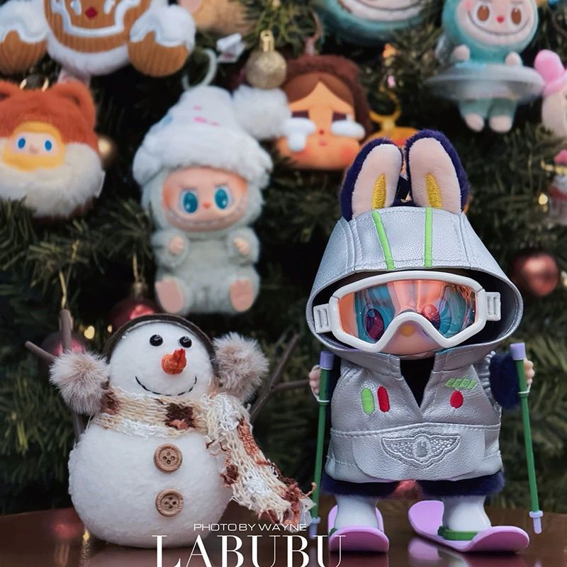Labubu Vinyl Macaron First Generation Winter Outfit Ski Clothes Trendy One-piece Labubu Doll Clothes In Stock