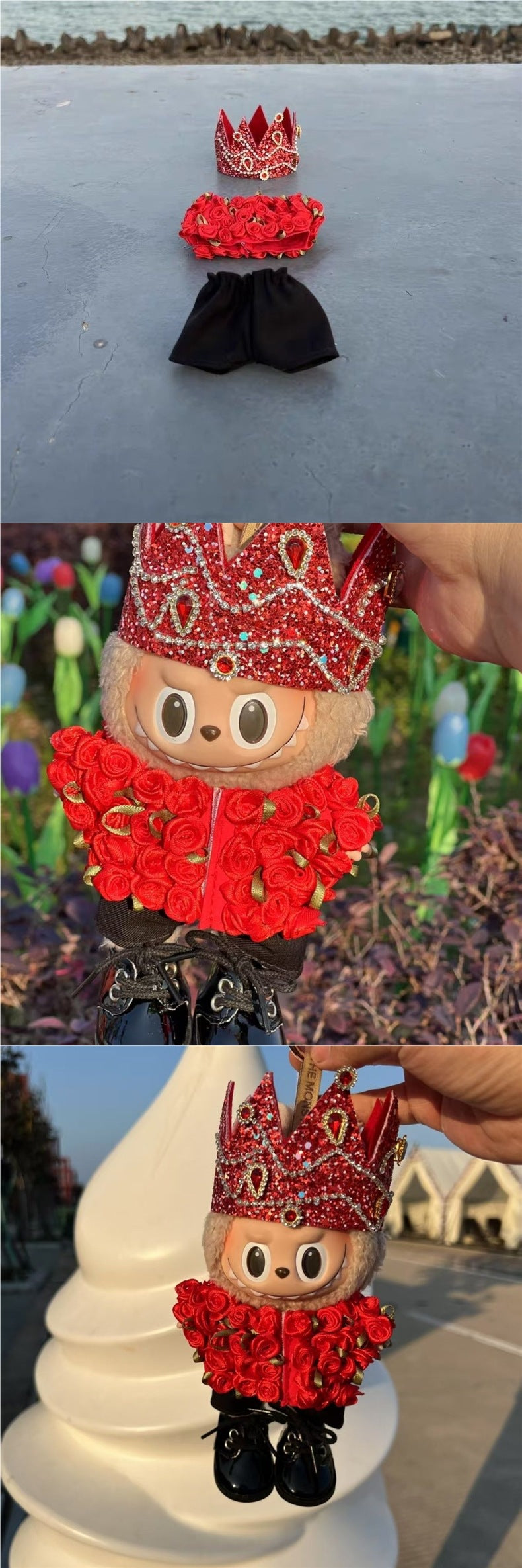 In Stock New GD Same Style Concert Rose Clothes Plush Toy Labubu G-Dragon Doll Clothes Outfit