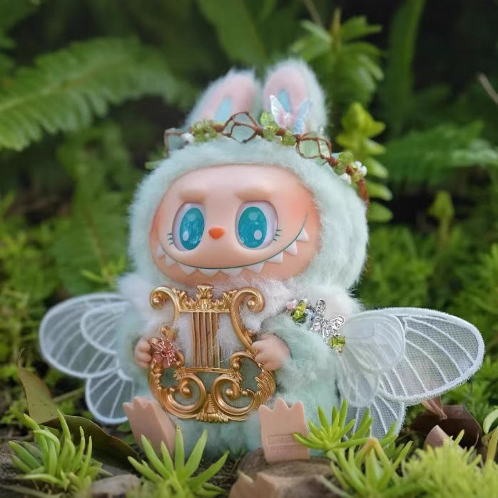 Labubu Angel Doll Clothes Pop Mart Labubu Plush Doll Quick Delivery Blind Box Vinyl Face Trendy Toy Gift