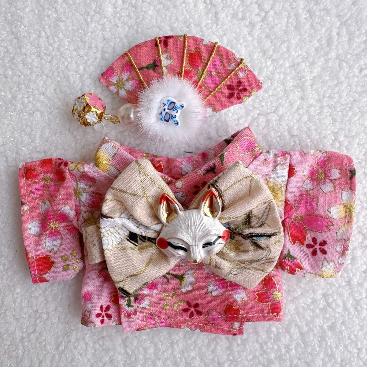 Men's Kimono 17CM Labubu Plush Doll Clothes First Generation Sitting Party Vinyl Set