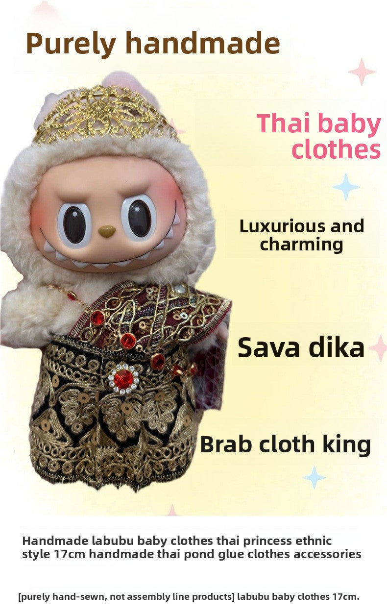 Labubu Clothes Thai Ethnic Style 17cm Pure Handmade Thai Vinyl Accessories Palace Cute Doll Clothes
