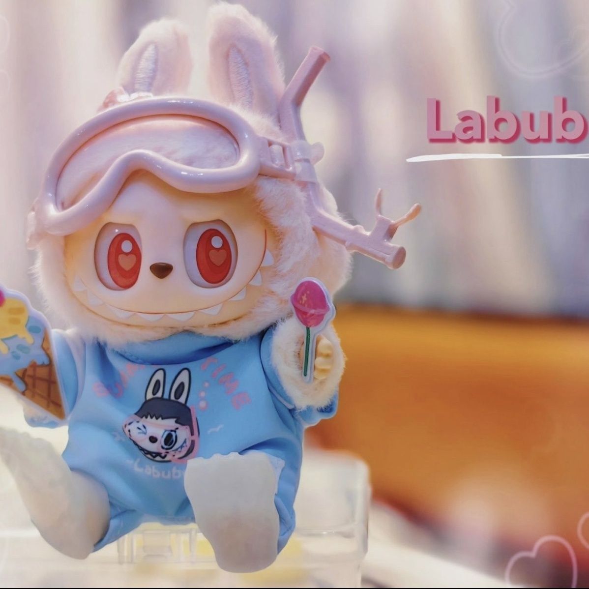 Labubu Vinyl Macaron First Generation Winter Outfit Ski Clothes Trendy One-piece Labubu Doll Clothes In Stock