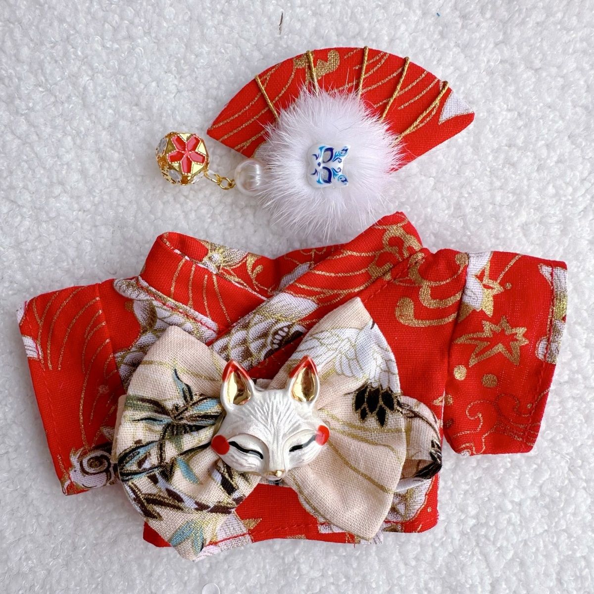Men's Kimono 17CM Labubu Plush Doll Clothes First Generation Sitting Party Vinyl Set