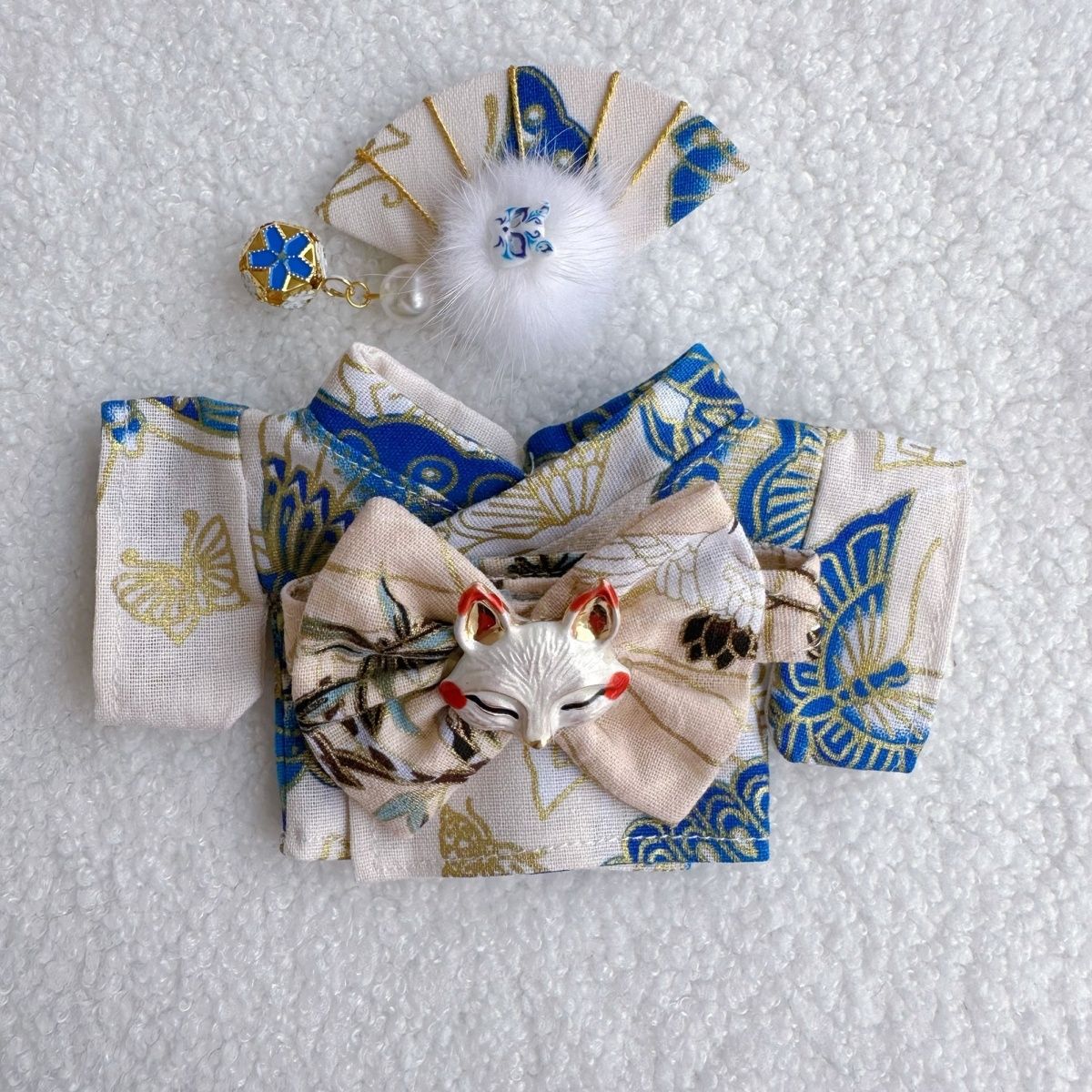Men's Kimono 17CM Labubu Plush Doll Clothes First Generation Sitting Party Vinyl Set