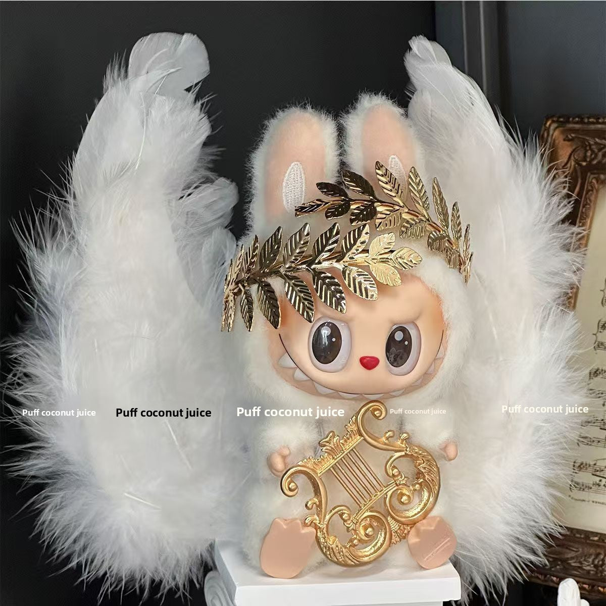 Labubu Angel Doll Clothes Pop Mart Labubu Plush Doll Quick Delivery Blind Box Vinyl Face Trendy Toy Gift