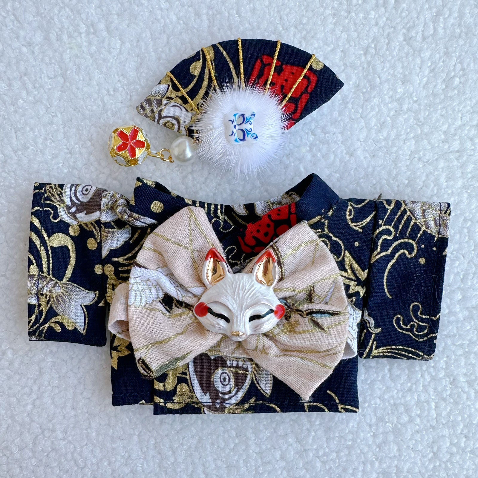 Men's Kimono 17CM Labubu Plush Doll Clothes First Generation Sitting Party Vinyl Set